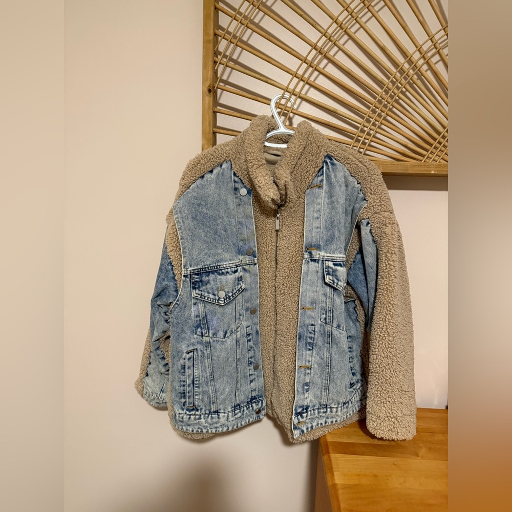 BLANKNYC Fuzzy Wuzzy Denim Sherpa Jacket